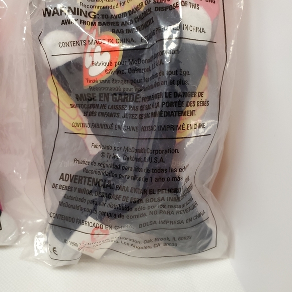 1999 McDonald's Ty Teenie Beanie cats #12 Chip #10 zip Sealed In Bags - Picture 5 of 5